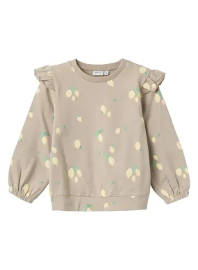 Sweat à capuche Name It Dion moutarde pour fille